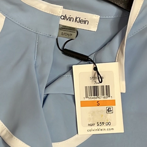 Calvin Klein Blue Short Sleeve Blouse Size Small New - Picture 4 of 5
